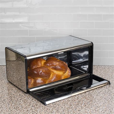 stainless steel bread box made in usa|stainless steel countertop bread box.